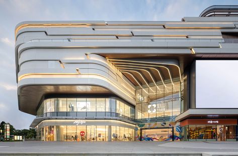 Zhuhai, Shopping Centre Architecture, Fasad Design, Shopping Mall Design, Mall Facade, Shopping Mall Architecture, Facade Architecture Design, Facade Lighting, Mall Design