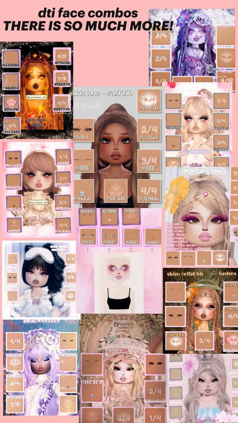 do you have custom makeup in dti and are bad at making faces or just want more faces? this is for you! just some nice face combos!!! Fancy Dress Code, Toro Inoue, Nice Face, Custom Makeup, Adorable Homes Game, Y2k Accessories, Aesthetic Roblox Royale High Outfits, Baddie Outfits Ideas, Model Outfit