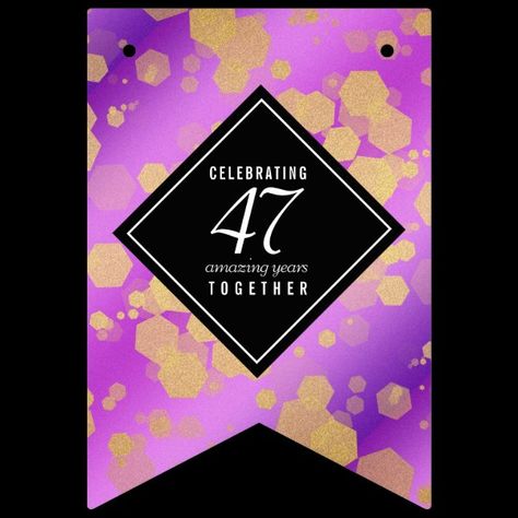 Elegant 47th Amethyst Wedding Anniversary Bunting Flags 6th Wedding Anniversary, Amethyst Wedding, Wedding Bunting, Party Bunting, Bunting Flags, Wedding Confetti, Bunting Banner, Free Birthday Invitation Templates, Kids Stationery