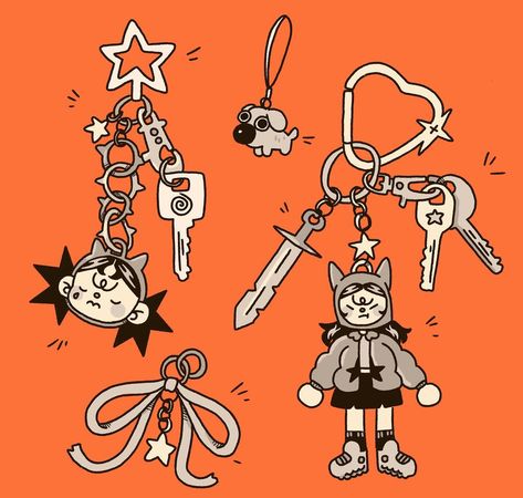 more keychains 🔑✨ #drawing #digitalart #keychain #sketch #doodle Character Keychain Ideas, Keychain Tattoo, Chibi Doodles, Keychain Drawing, Funky Illustrations, Chibi Keychain, Notebook Drawing, Batman Poster, Graphic Design Infographic