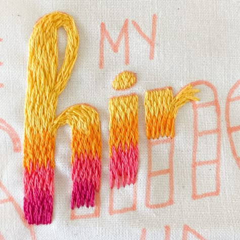 Best Fill Stitches For Embroidery Letters - nelandjocrafts.com How To Embroider Letters, Hand Embroidery Letters, Thick Embroidery, Basic Hand Embroidery Stitches, Simple Hand Embroidery Patterns, Basic Embroidery Stitches, Embroidery Letters, Hand Embroidery Projects, Hand Embroidery Art