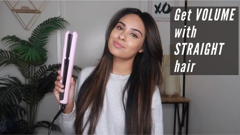 Volume Straight Hair, Straighten My Hair, Straight Iron, L'ange Hair, Volume Curls, Fashion Terms, Le Duo, Hair Techniques, Flat Iron Hair Styles