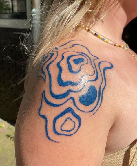 Body Tattoo Designs For Women, Tattoo Ideas Blue Ink, Blue Back Tattoo, Tattoo Ideas Designs, Into The Mystic Tattoo, Tattoo Blue Ink, Blue Snake Tattoo, Blue Tattoos For Women, Blue Tattoo Ideas