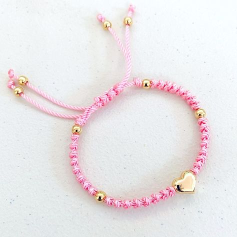 Coquette Beaded Bracelet, Braided Bracelets With Beads, Bracelets Business, Coquette Bracelet, Mexican Bracelets, Hello Kitty Bracelet, Mother's Day Bracelet, Heart Bracelets, Fork Bracelet