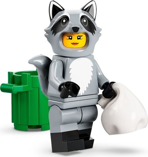 A Collectable Minifigures set released in 2022. Chili Costume, Racoon Costume, Raccoon Costume, Lego Pokemon, Pokemon Merchandise, Harry Potter Funko Pop, Forest Elf, Lego News, Lego Figures