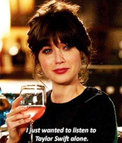 I love new girl. This is me! Jess Day, New Girl, Taylor Swift, Swift, A Woman, Wine, Glass, Music