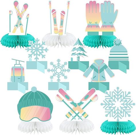 Amazon.com: Poen 12 Pcs Ski Party Decorations Skiing Honeycomb Centerpieces Apres Ski Table Decor Table Toppers Winter Ski Party Favors for Baby Shower Winter Skiing Sport Skier birthday Party Supply : Toys & Games Apres Birthday Party, Snowboard Birthday Party, Ski Birthday Party Ideas, Ski Party Decorations, Ski Table, Ski Themed Party, Apres Ski Party Decoration, Apres Ski Decor, Snow Birthday Party