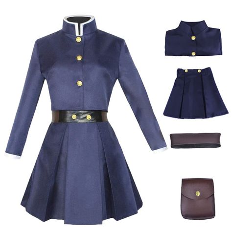 Nobara Outfit, Nobara Kugisaki Cosplay, Skirt Costume, Halloween Suits, Christmas Stage, Uniform Outfits, School Uniform Outfits, Coat Skirt, Cosplay Boots