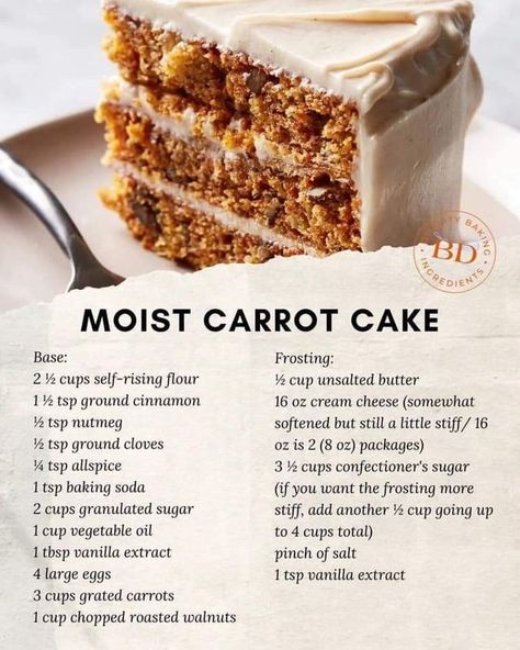 Very Moist Carrot Cake Recipe, Delicious Carrot Cake Recipe, Carrot Cake Martha Stewart, Easy Homemade Carrot Cake, Homemade Carrot Cake Recipe Moist, Home Made Carrot Cake Recipe, Easy Moist Carrot Cake Recipe, Carrot Cupcake Recipe Moist, Soft Carrot Cake Recipe