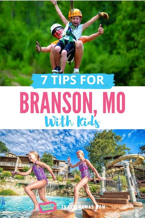 Branson, Missouri Vacation With Kids. This US travel destination is the live entertainment capital of the world!  With unique and entertaining shows all the time, fun things to do indoors and outdoors such as ropes courses and zip lines, hotels and resorts including even more entertainment and great food, and quieter free activities such as hiking, there are so many things to love! For info on activities, amusement parks, Silver Dollar City and more, check out this guide! #Branson #MO #travel Things To Do In Branson, Branson Missouri Vacation, Missouri Vacation, Branson Vacation, Silver Dollar City, Family Vacation Spots, Branson Missouri, Branson Mo, Us Travel Destinations