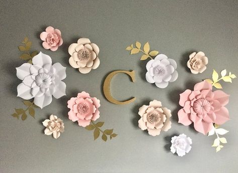 Nursery Paper Flowers Set of 10 wall flowers flower | Etsy Photobooth Diy, Flower Nursery Decor, Wall Flowers, Flower Wall Wedding, Flower Image, Easy Paper Flowers, Flower Wall Backdrop, Large Paper Flowers, Handmade Baby Gifts