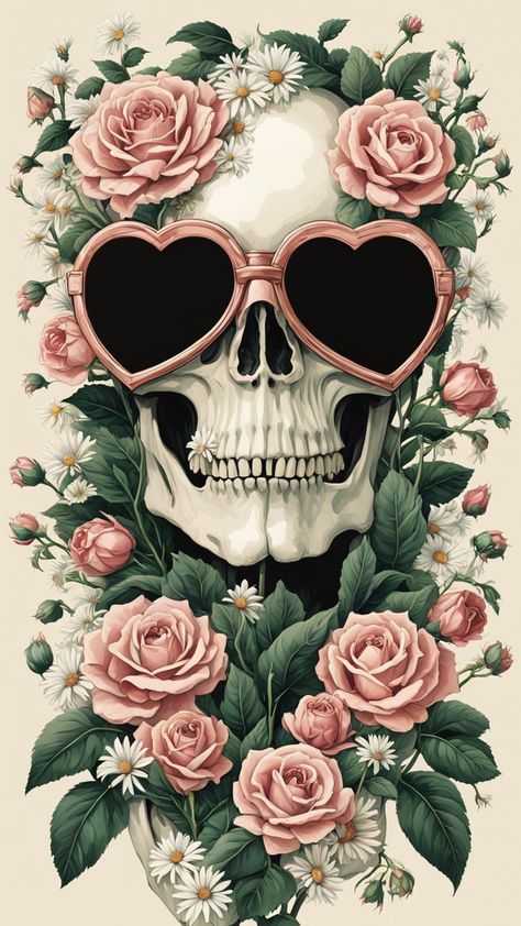 Phone Wallpaper Skull, Skull Phone Wallpaper, Pink Skull Wallpaper, Skull Wallpaper Iphone, Skeleton Artwork, Halloween Wallpaper Iphone Backgrounds, Skull And Roses, Witchy Wallpaper, Lovely Flowers Wallpaper