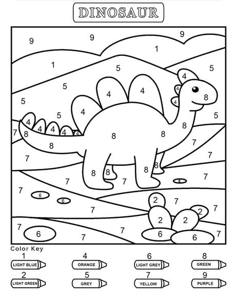 You are searching for number - Coloring Pages Dinosaur Color By Number, Color By Number Printable, Kindergarten Colors, March Crafts, Printable Coloring Pages For Kids, Preschool Colors, Sorting Games, Dinosaur Activities, Dragon Coloring Page