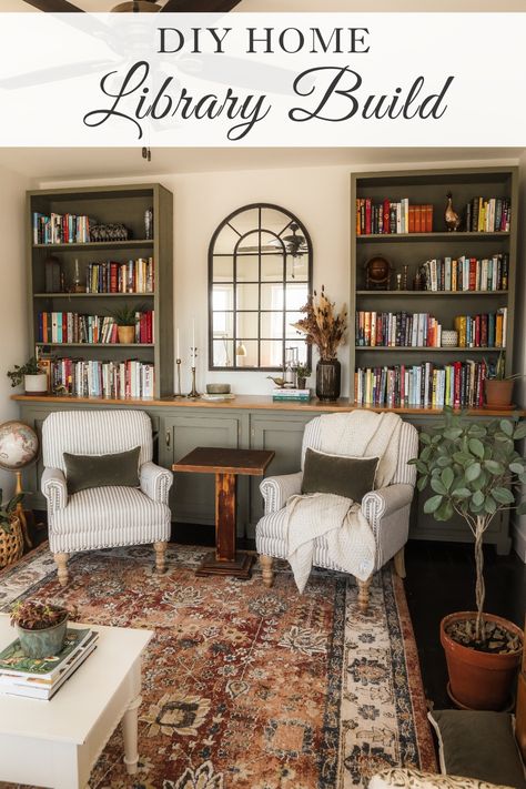 Home Library Diy, Diy Home Library, Deco Spa, Dining Room Library, Cozy Home Library, Home Library Rooms, Room Library, Home Library Design, Casa Vintage