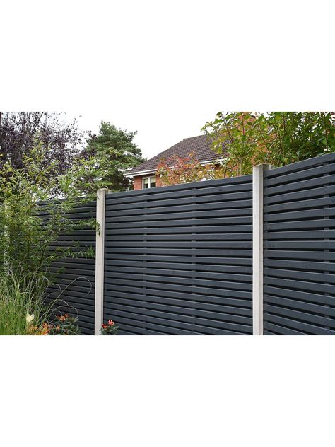 Enhance any garden or outdoor space while enjoying treater privacy with the contemporary double slatted fence panel Slatted Fence, Slatted Fence Panels, Membrane Roof, Front Fence, Driveway Design, Back Garden Design, Sand And Gravel, Fence Panel, Grey Panels