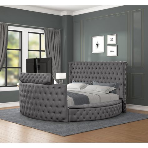 Maya Modern Style Queen/King Storage Bed Made with Wood, Built in USB Chargers & TV Stand Footboard - On Sale - Bed Bath & Beyond - 39065226 Bedroom Sets Furniture King Modern, Queen Bed And Bunk Beds In One Room, California King Size Bed Master Bedrooms, Bed With Tv In Footboard, Paint Wood Bed Frame, Modern King Size Bed Master Bedrooms, Bed Stand Ideas, Bedroom Beds & Frames, California King Bedroom Ideas