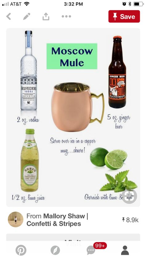 Moscow Mule Drink, Belvedere Vodka, Moscow Mules, Moscow Mule Recipe, Mule Recipe, Boozy Drinks, Drinks Design, Chur, Snacks Für Party