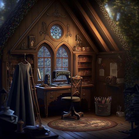 Ravenclaw Common Room, Witch Hut, Storybook Homes, Cottage Room, Paint Illustration, Fantasy Rooms, Tudor Style Homes, Medieval Houses, Gothic Design