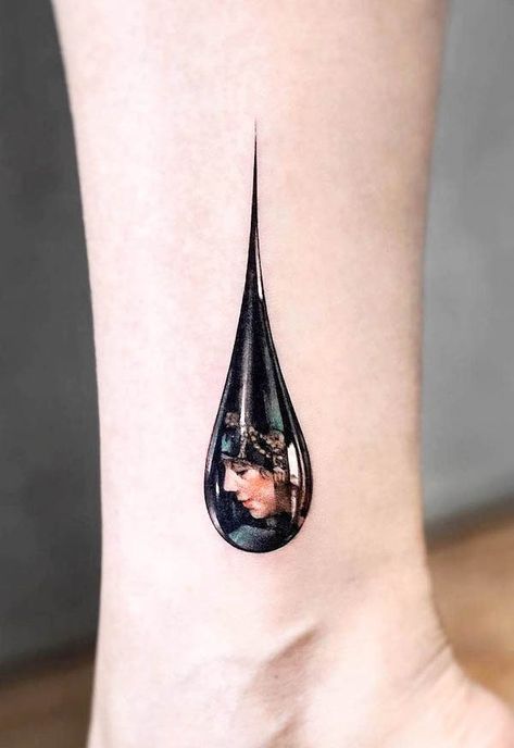 Water Drop Tattoo, Drop Tattoo, Minimal Sculpture, Teardrop Tattoo, Water Tattoo, Bicep Tattoo, Incredible Tattoos, Tatuaje A Color, Mermaid Tattoos