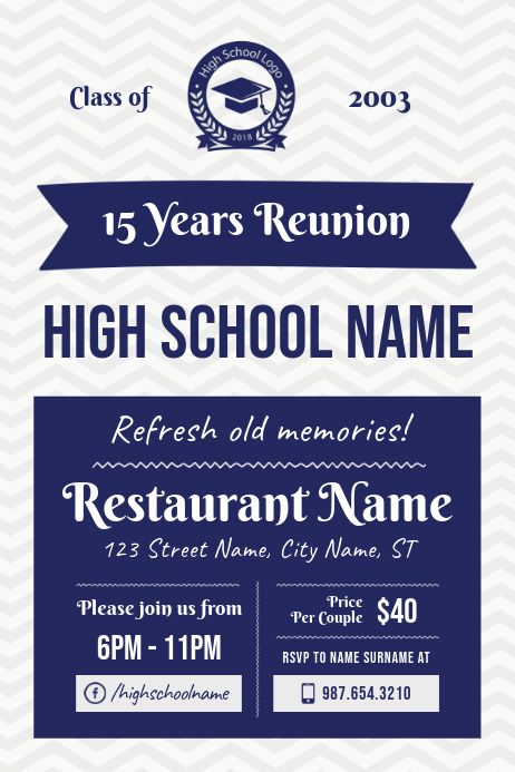 Highschool Graduation Party, Reunion Poster, High School Posters, Class Reunion Invitations, Reunion Invitation, Reunion Invitations, High School Reunion, High School Graduation Party, Restaurant Names