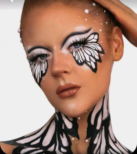 High Fashion Look Makeup, High Fashion Makeup Looks, Extreme Makeup Looks, Red Carpet Makeup Looks, Halloween Glam Makeup, Masquerade Makeup, Creative Halloween Makeup, Birthday Makeup Looks, Korean Makeup Tips