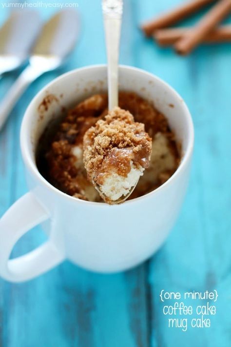 one-minute-coffee-cake-in-a-mug-8This Coffee Cake in a Mug is so easy to make and takes only a minute in the microwave. Quickest breakfast ever, and conveniently in a mug! Coffee Cake In A Mug, Bisquick Coffee Cake, Cake In A Mug, Fig Cake, Cake Mug, Bisquick Recipes, Savory Cakes, Mug Recipes, In A Mug