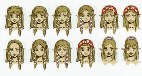 Princess Zelda Concept Art, Legend Of Zelda Concept Art, Twilight Princess Concept Art, Zelda Concept Art, Princess Concept Art, Zelda Hair, Zelda Au, Hyrule Historia, Legend Of Zelda Skyward