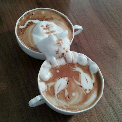 3D Latte Art Coffee Latte Art, Mini Pizzas, Cappuccino Machine, Milk Foam, Cat Treat Recipes, Healthy Dog Treat Recipes, Italian Coffee, Recipe From Scratch, Tikka Masala