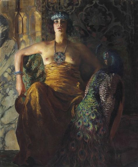 "Confidence", 1909, di Ferdinand Max Bredt(1868-1921) Roman Myth, Design Art Nouveau, Black Sails, Pre Raphaelite, German Art, Simple Acrylic Paintings, Greek Goddess, Painting Illustration, Juno