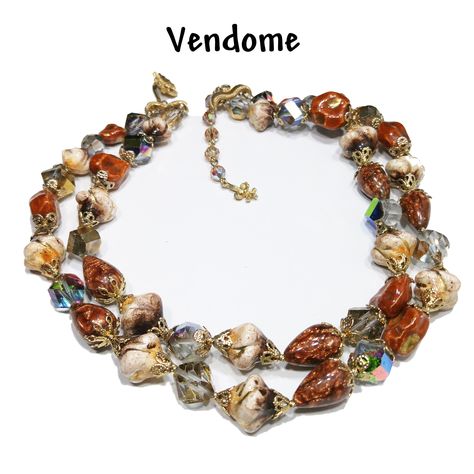 Vendome Jewelry, Crystals Art, Formal Earrings, Topaz Crystal, Aurora Borealis Crystal, Glitter Glass, Crystal Art, 1950s Vintage, Gorgeous Necklaces