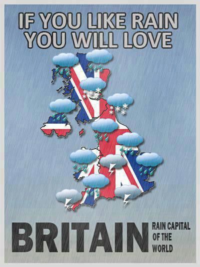 Britain rain capital of the world British Things, I Love Rain, British Humor, British Weather, Best Of British, Love Rain, British Invasion, Kingdom Of Great Britain, British Flag