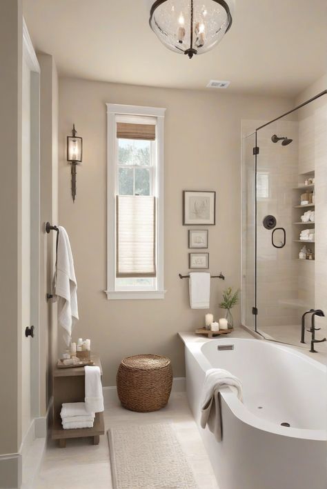 Step into your tranquil bathroom retreat with SW Accessible Beige (7036) as your serene oasis! Discover how to create harmony in your daily interior designer routine. #Ad #homedecor #homedesign #bathroom #Painthome interiorarchitecture best Wall Colors for Bathroom Colors
Bright Room Colors
best colors combinations bathroom
bathroom Remodeling
Modern Paint Colors
2024 Natural Bathroom Paint Colors, White Tile Bathroom Paint Wall Colors, Cream Bathroom Walls, Paint Colors Master Bath, Beige Walls Bathroom, Bathroom Sand Color, Top Bathroom Paint Colors, Beige Tile Bathroom Color Schemes, Warm Bathroom Colors