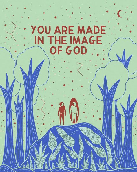 Made In The Image Of God, Aesthetic Christian Art, Faith Illustration, Chalk Mural, Christian Creative, College Prints, King Of Heaven, Christian Illustration, Christian Graphics