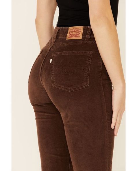 Thrifted Levi Jeans, Brown Jeans Women, Brown Corduroy Pants Outfit, Womens Corduroy Pants, Corduroy Fashion, Corduroy Pants Outfit, Brown Corduroy Pants, Thrift Inspo, Corduroy Pants Women