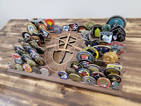 Challenge Coin Holder, Military Challenge Coins, Challenge Coin Display, Coin Display, Box Display, Barrel Hinges, Military Gifts, Coin Holder, Challenge Coins