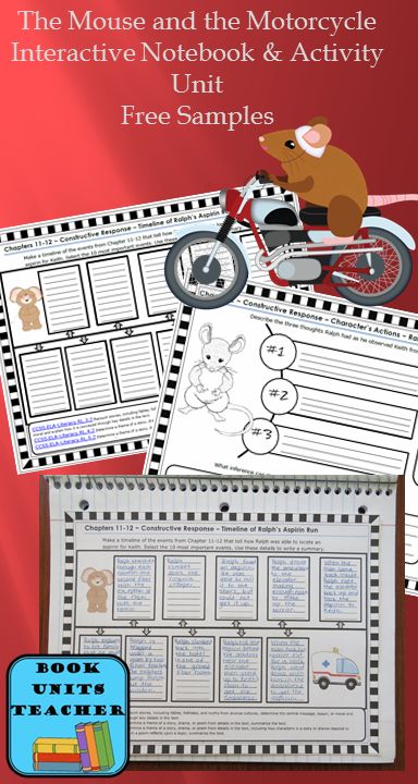 Click on the link below to get free samples for The Mouse and the Motorcycle. The Mouse And The Motorcycle, Mouse And The Motorcycle, 3rd Grade Books, March Book, Literature Activities, Interactive Notebook Activities, Middle School Lessons, Language Arts Lessons, Literature Circles