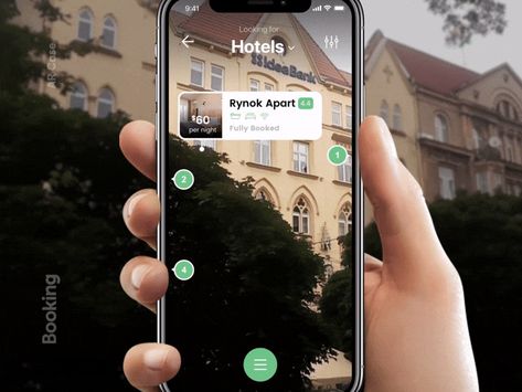 Booking AR Concept by Vitaliy Bezuglyy Ui Ux Design Trends, Ar App, Ar Design, Ux Design Trends, App Ui Ux Design, Depth Effect, Ui Design Website, Mobile Interface, Mobile Ui Design