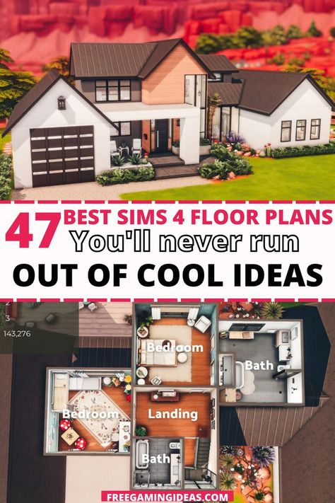 sims 4 house layouts Sims4 Layout Floor Plans, Sins 4 House Plan, Sims Floorplans Layout, Sims 4 Build Ideas Layout With Grid, Live In Business Sims 4, House Plans Sims 4 Layout, Houses To Build On Sims 4, Sims 4 Game Room Ideas, Sims 4 Houses Ideas Layout Modern