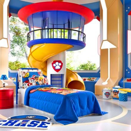 Paw Patrol Room Decor, Paw Patrol Room, Paw Patrol Bedroom, Cool Beds For Kids, Casa Fantasy, Paw Patrol Bedding, Luxury Kids Bedroom, Cool Kids Rooms, Closet Bed