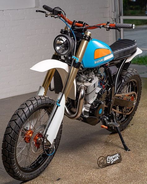 Dr650 Scrambler, Suzuki Dr650, Suzuki Cafe Racer, Dr 650, Yamaha Cafe Racer, Tracker Motorcycle, Motos Yamaha, Scrambler Custom, Motorcross Bike