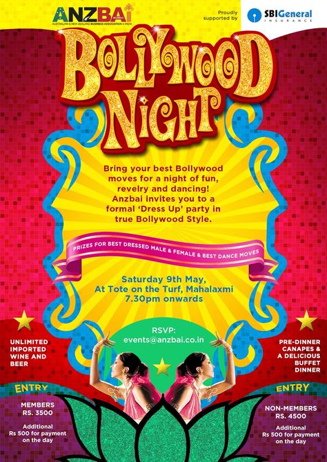 Bollywood Night Poster, Bollywood Party Decorations, Retro Theme Party, Birthday Photobooth, Bollywood Night, Bollywood Theme Party, Retro Night, Die Simpsons, Bollywood Retro