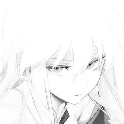 Anime Bad, Anime Monochrome, Dark Anime, An Anime, Girl Icons, White Hair, Cute Icons, Aesthetic Anime, بلاك بينك