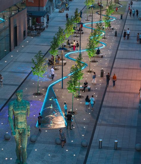 PEDESTRIAN BOULEVARD in Dnipro, Ukraine by FILIMONOV & KASHIRINA architects – mooool Landscape Plaza, Landscape And Urbanism Architecture, Plaza Design, Urban Design Concept, Linear Park, Urban Landscape Design, Public Space Design, Landscape Sketch, Park Landscape