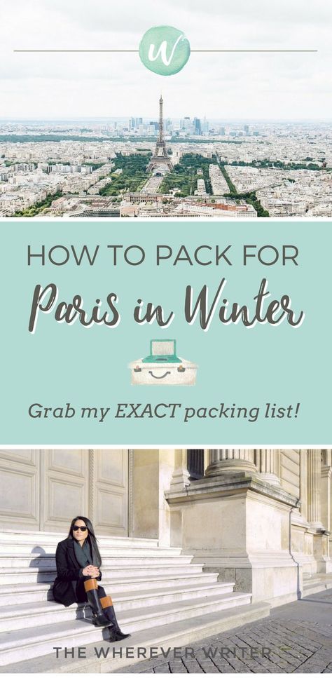 Paris Packing List Winter | Find out what to wear in Paris in the winter! Paris Travel Tips Paris Packing List Winter, Packing List Winter, Paris In The Winter, Paris In Winter, Paris Packing List, Paris In December, Paris Packing, What To Wear In Paris, Europe Holiday