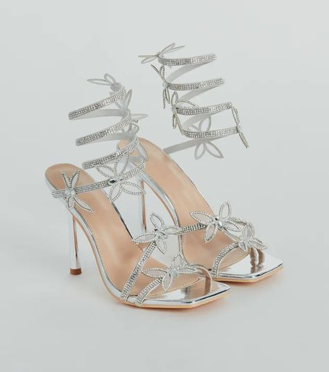 Butterfly Kiss Metallic Stiletto Heels | Windsor Quince Shoes, Gold Heels Prom, Fairy Heels, Graduation Heels, Prom 2k24, Mermaid Heels, Silver Rhinestone Heels, Hoco 2024, 21st Ideas