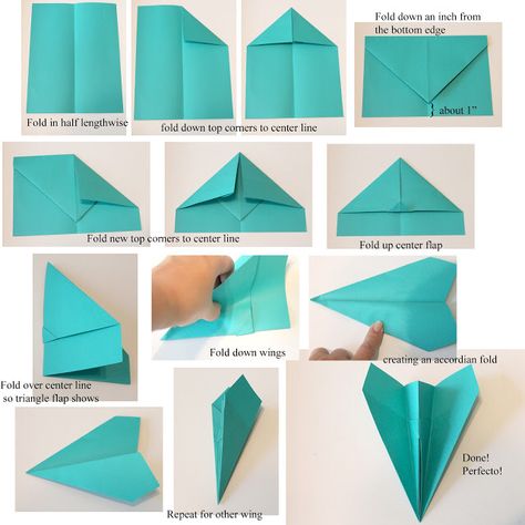 Paper Airplane Steps, Diy Origami Home, Diy Origami Home Decor, Paper Airplane Template, Origami Plane, Origami Home Decor, Make A Paper Airplane, Airplane Kids, Airplane Crafts