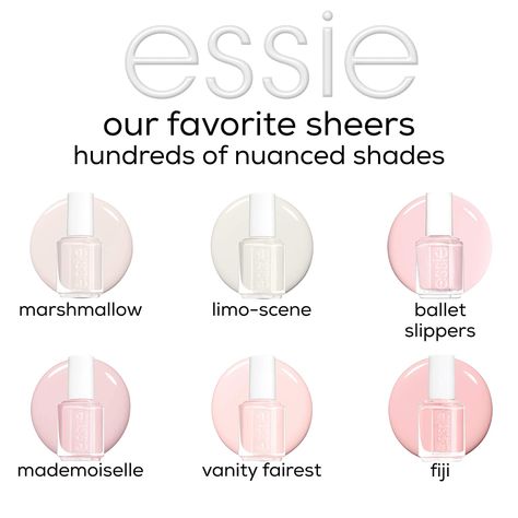 Essie Limo Scene, Essie Allure, Essie Marshmallow, Essie Base Coat, Essie Top Coat, Pastel Pink Nails, White Marshmallows, Essie Polish, Infinity Nails