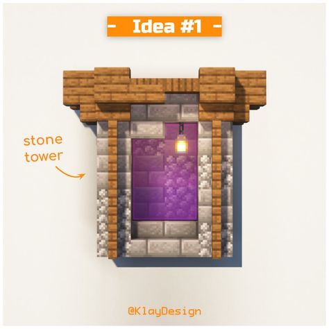 Minecraft Portal Room Ideas, Nether Portal Design Easy, Simple Nether Portal Design, Portal Do Nether, Nether Portal Room, Nether Portal Ideas, Nether Portal Design, Minecraft Portal, Minecraft Underground