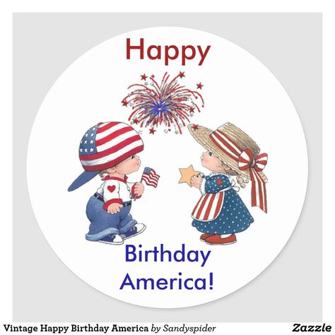 Vintage Happy Birthday, Happy Birthday Blue, Vintage Patriotic, Happy Birthday Vintage, Happy Birthday America, Fourth Of July Decor, Happy 1st Birthdays, Patriotic Holidays, July Crafts