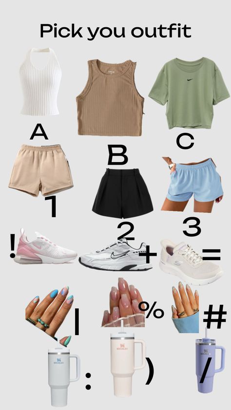 Pick your outfit Pick A Outfit, Pick Your Outfit, Pick An Outfit, Cute Sporty Outfits, Things To Wear, Pick Outfits, Teen Outfits, Preppy Stuff, Fits Clothes